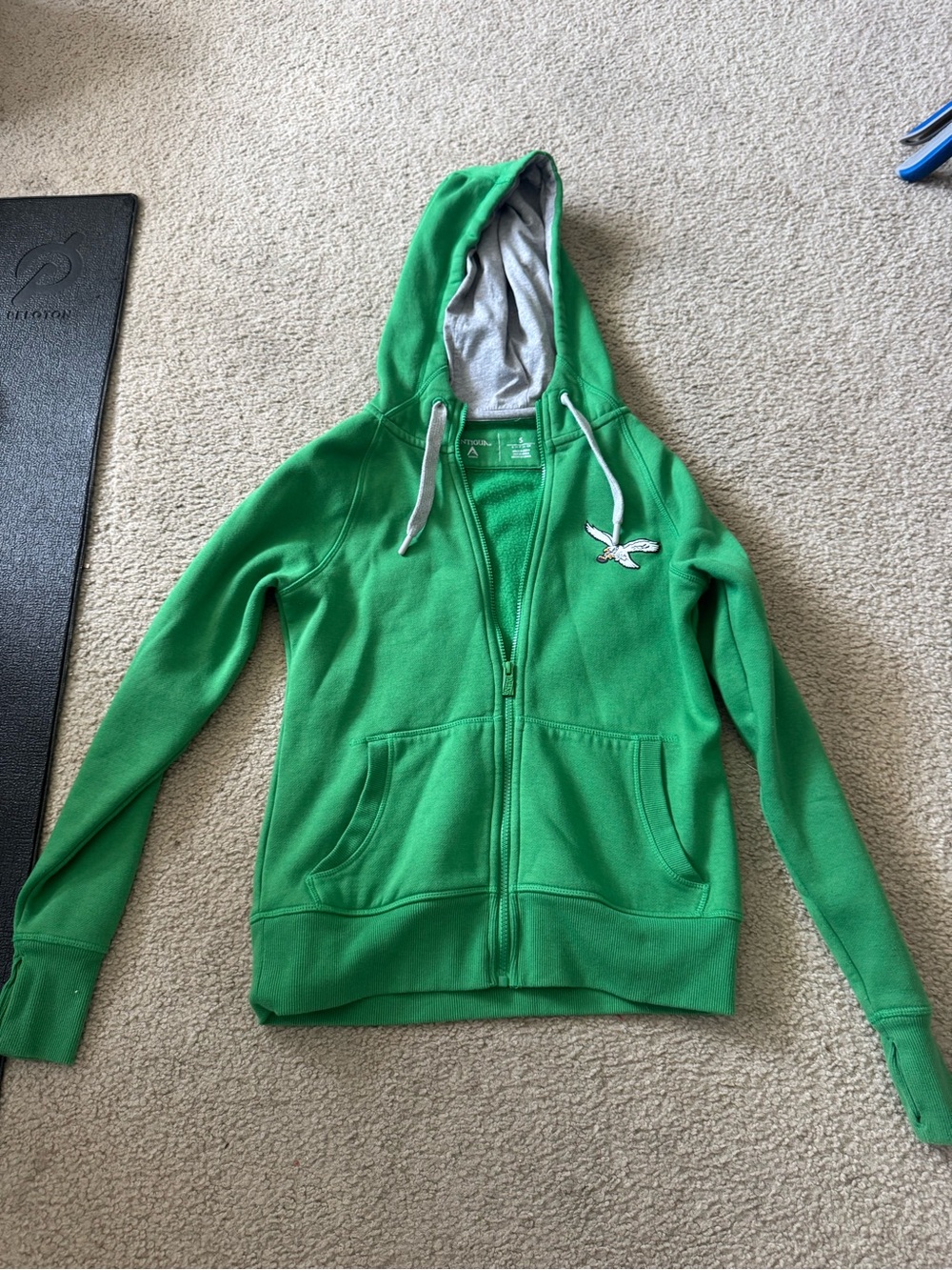 Antigua Women's Bright Green Zip Hoodie with Gray Lining